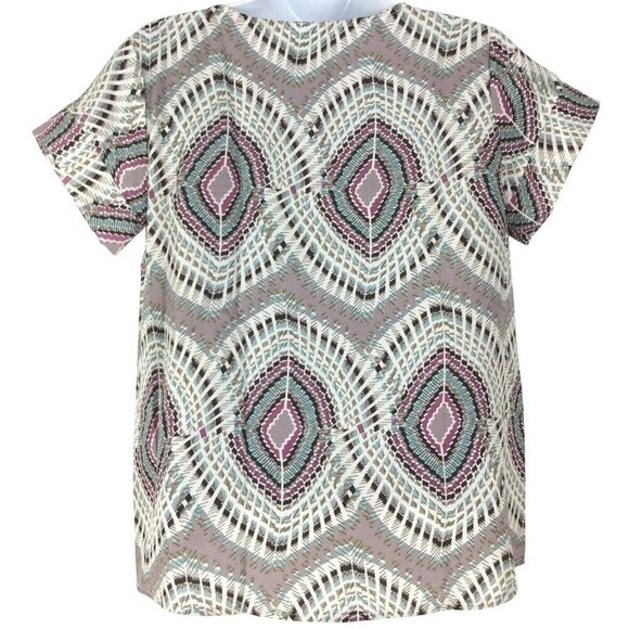 H.I.P. Tribal Print Blouse XS Polyester Made In USA - Picture 2 of 6